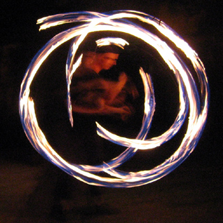 Fire spinning at Antonia's friend's party