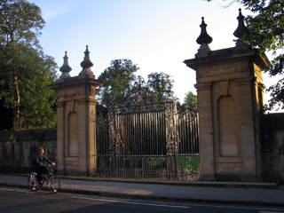 Trinity College gates, on Parks Road