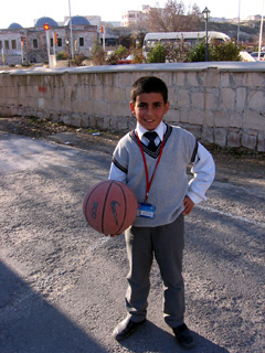 Turkish child with basketball