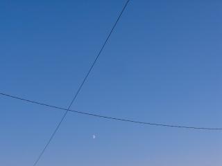Sky, moon, and wires