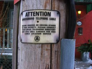 Bell Canada warning sign