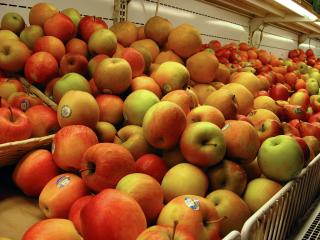 Heap of organic apples