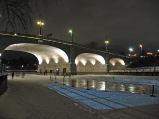 Bridge over the Rideau Canal, with art