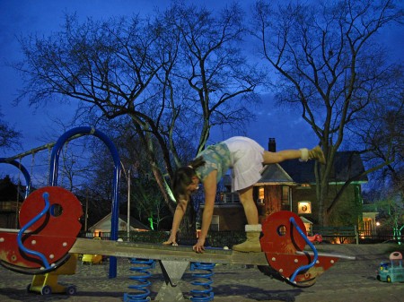 Meaghan Beattie in a playground