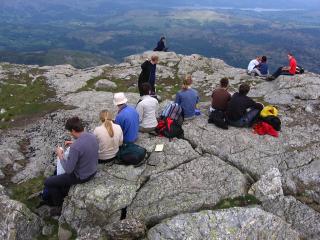 Walkers atop Wetherlam