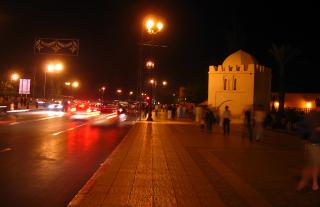Marakkesh street at night