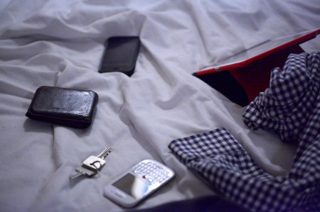 iPad, iPhone, wallet, keys, Blackberry