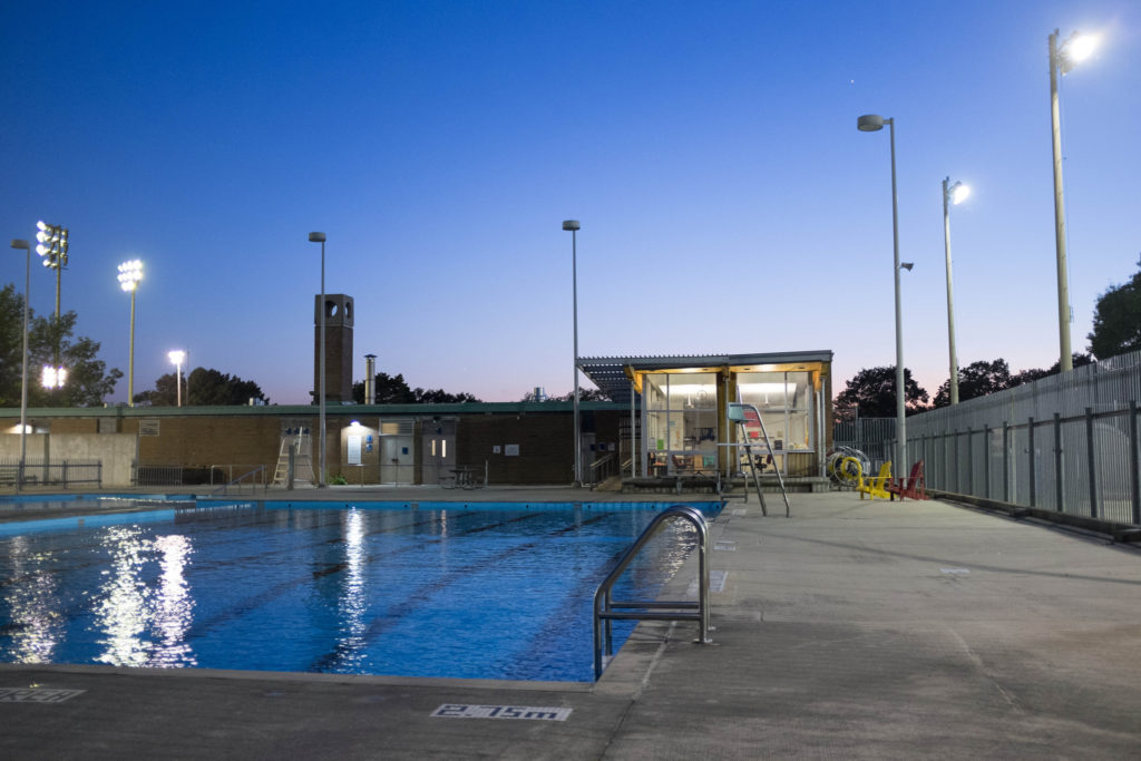 High Park pool a sibilant intake of breath